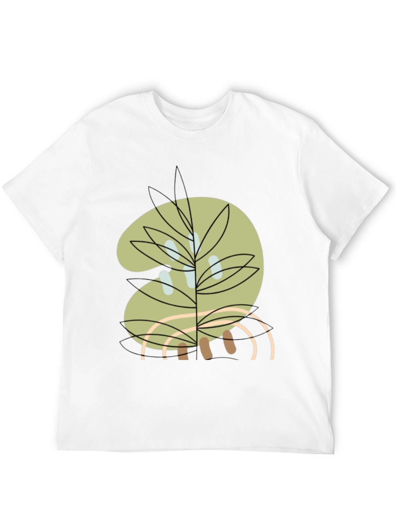 Abstract Botanical Graphic Tee - Black