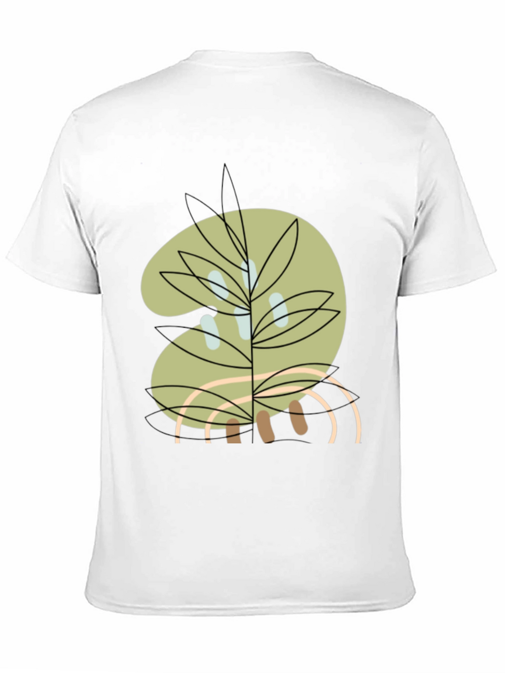 Abstract Botanical Graphic Tee - Black