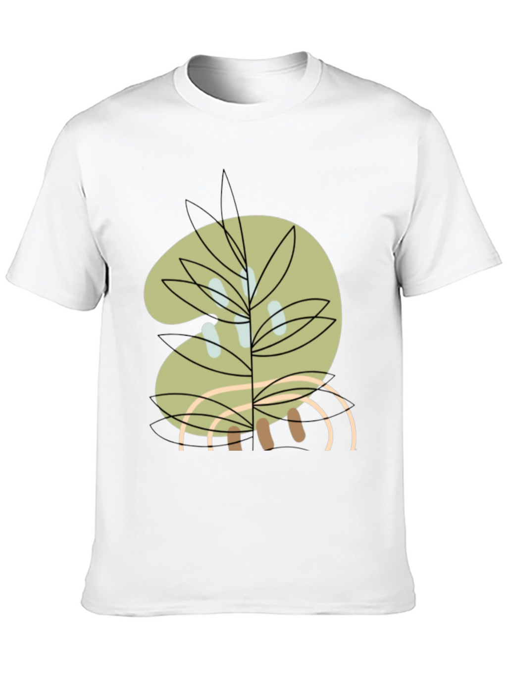Abstract Botanical Graphic Tee - Black