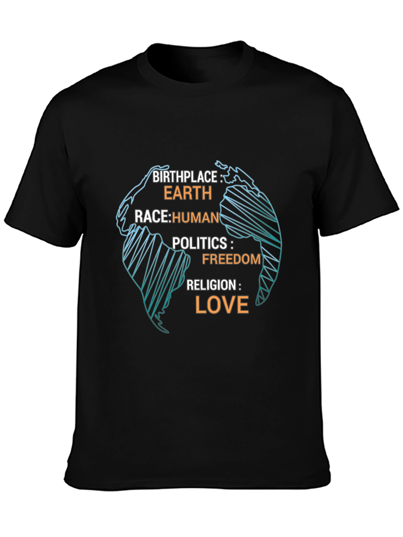 Earth Human Freedom Love Graphic T-Shirt