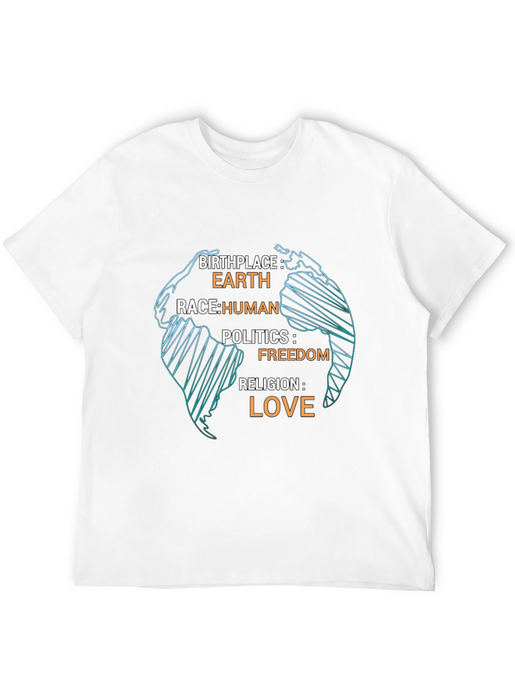 Earth Human Freedom Love Graphic T-Shirt