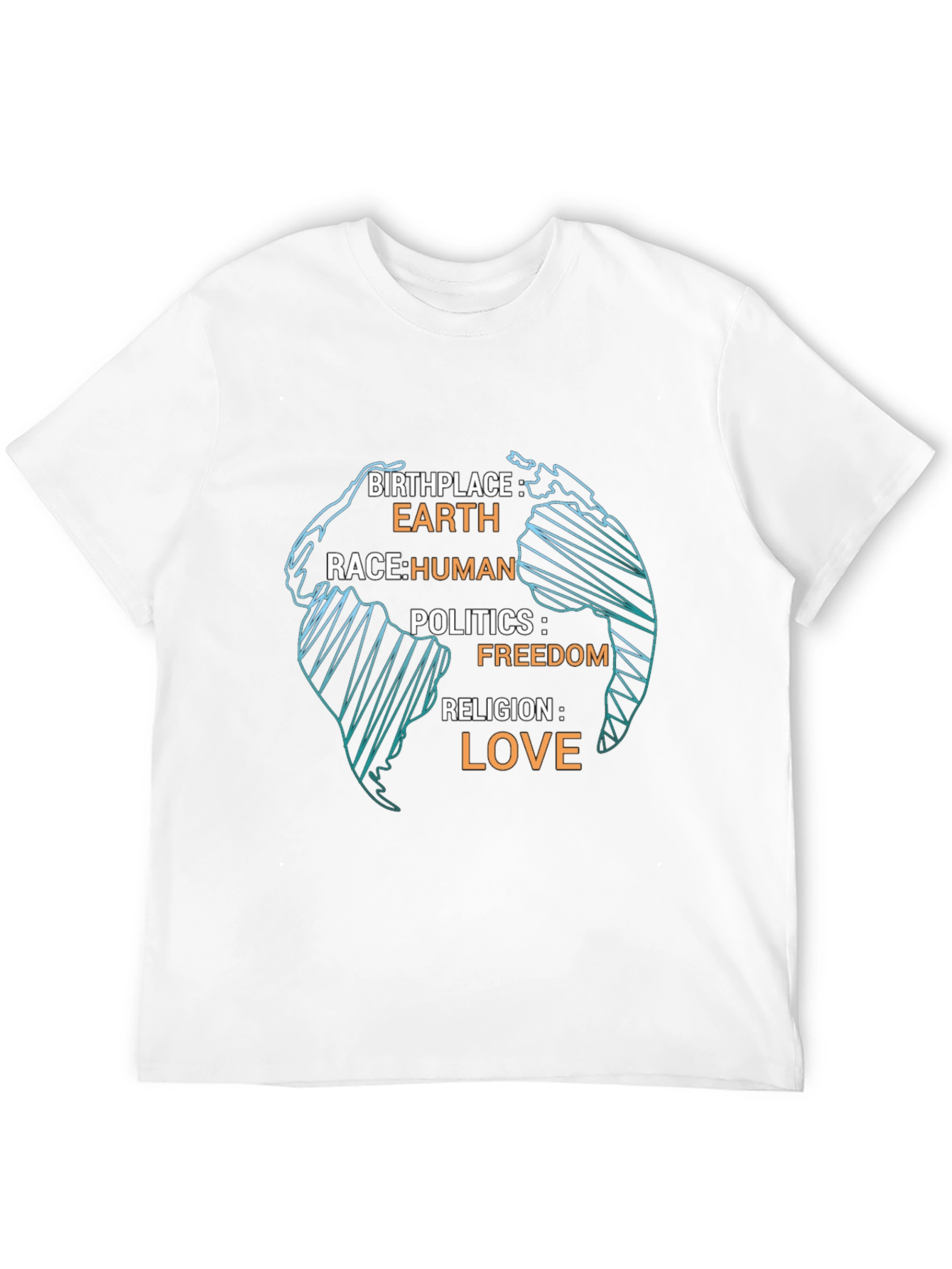 Earth Human Freedom Love Graphic T-Shirt