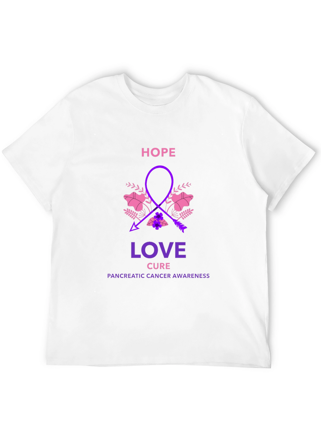 Hope Love Cure Pancreatic Cancer Awareness T-Shirt