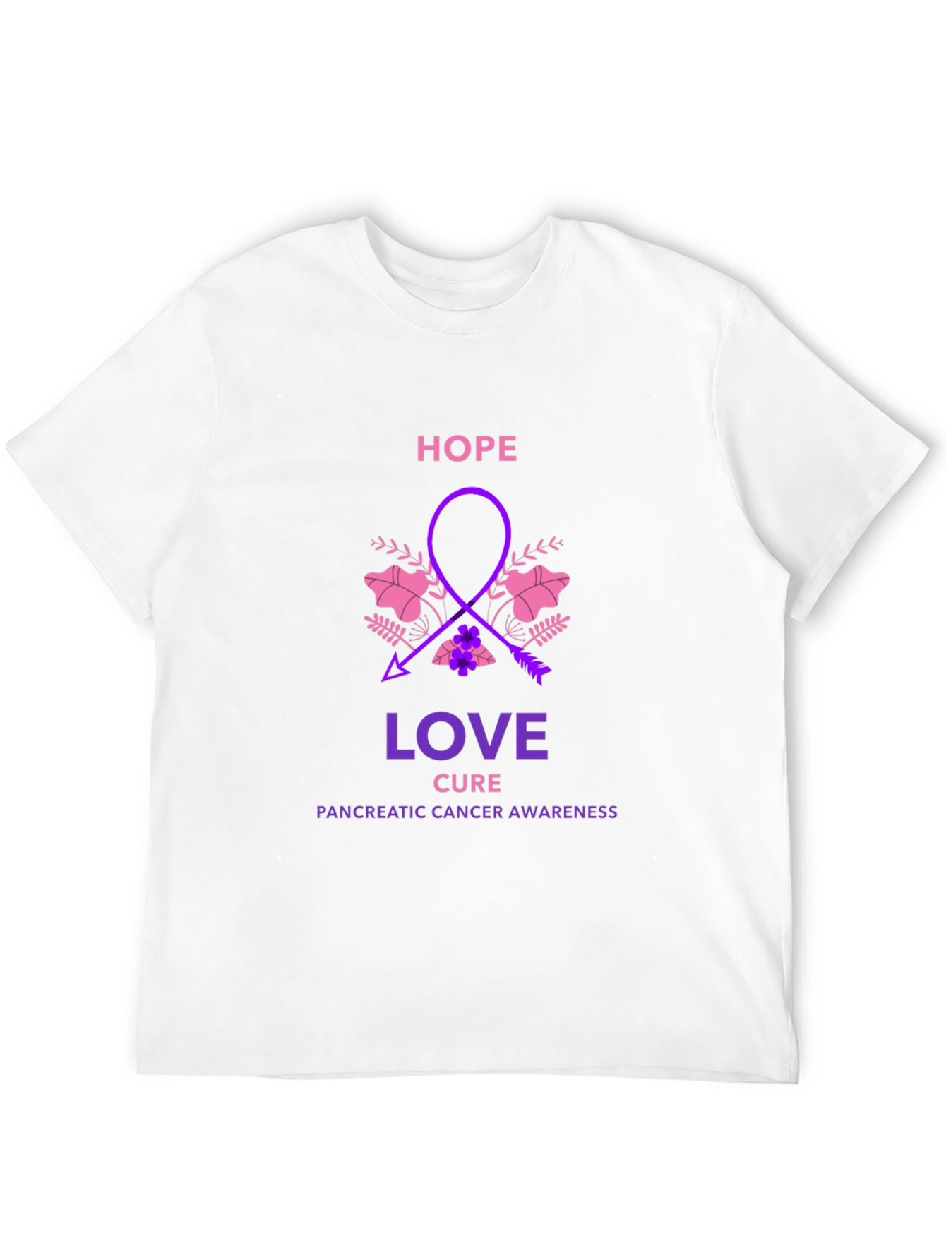 Hope Love Cure Pancreatic Cancer Awareness T-Shirt