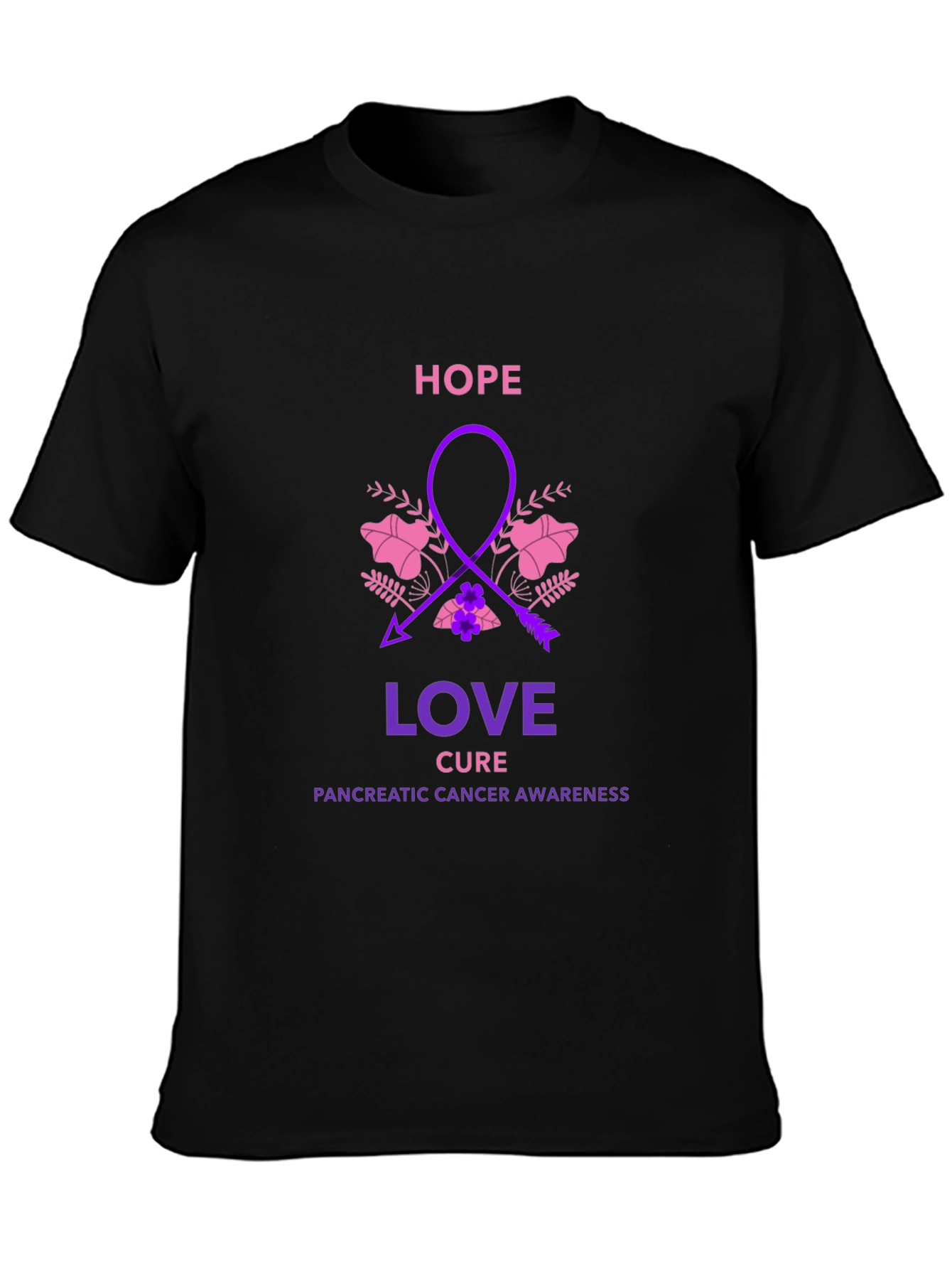 Hope Love Cure Pancreatic Cancer Awareness T-Shirt