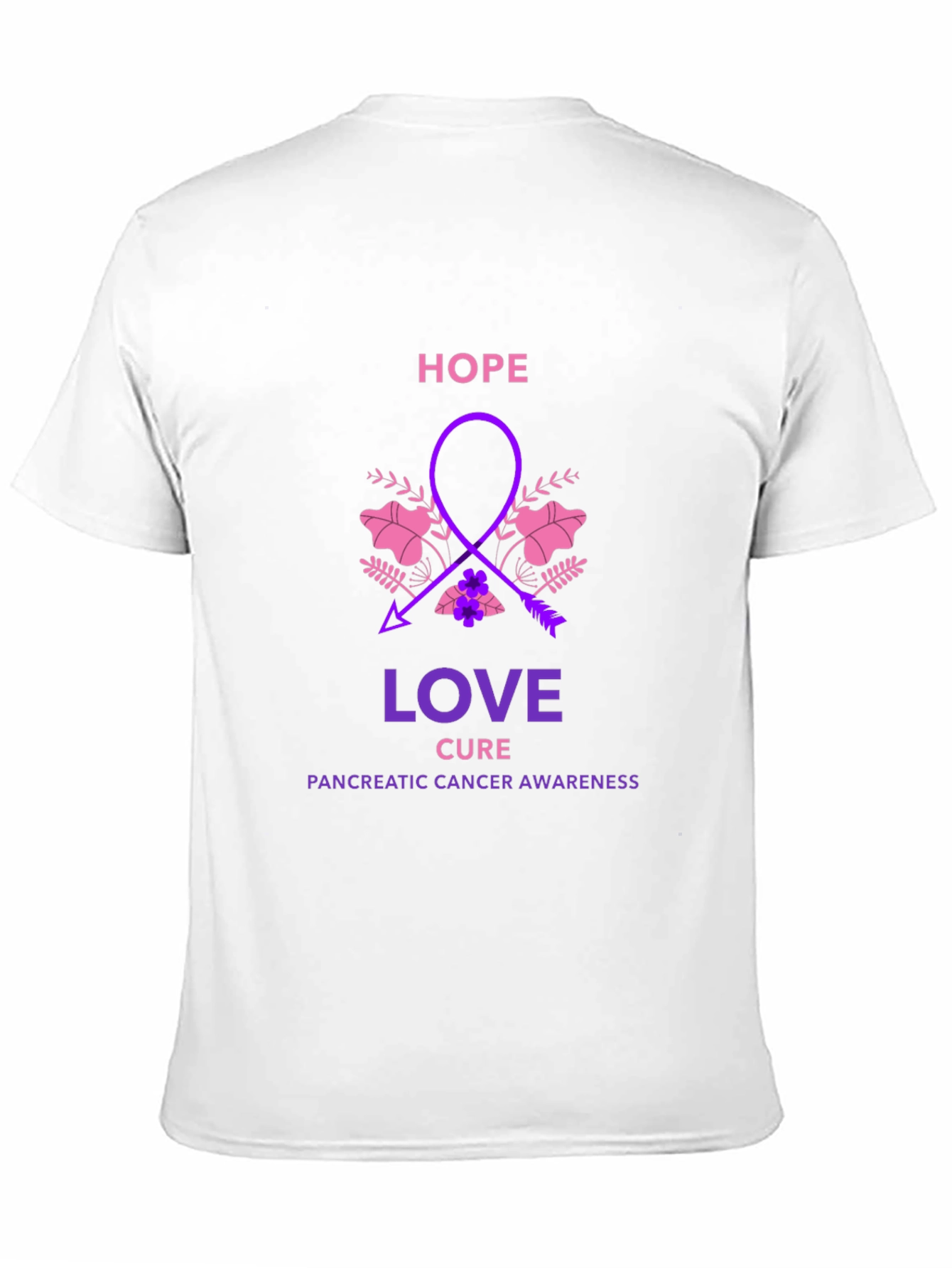 Hope Love Cure Pancreatic Cancer Awareness T-Shirt