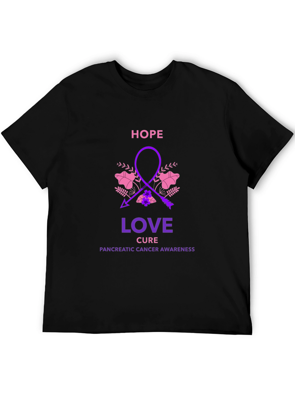 Hope Love Cure Pancreatic Cancer Awareness T-Shirt