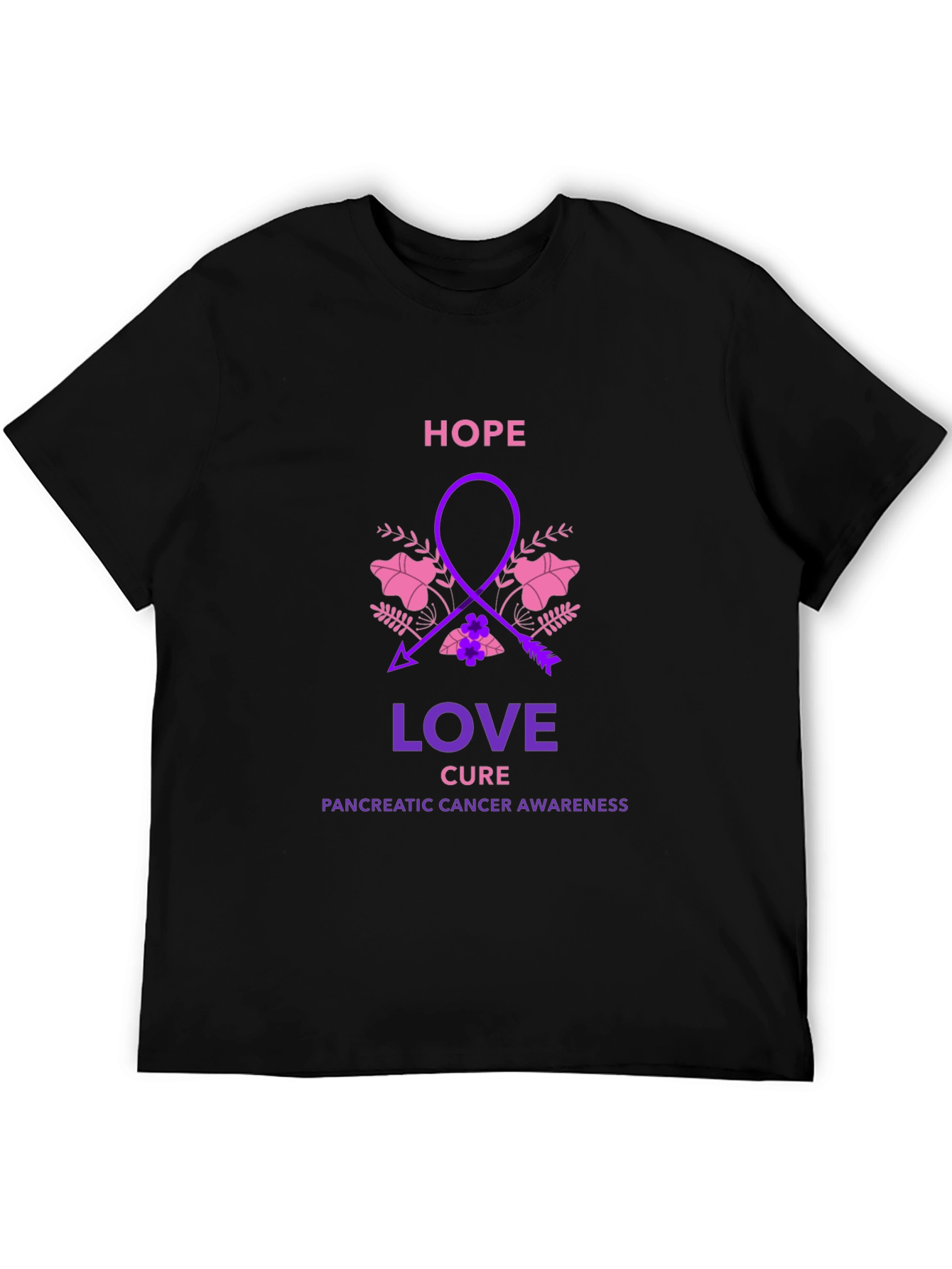 Hope Love Cure Pancreatic Cancer Awareness T-Shirt