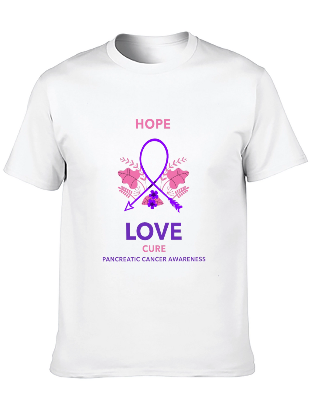 Hope Love Cure Pancreatic Cancer Awareness T-Shirt