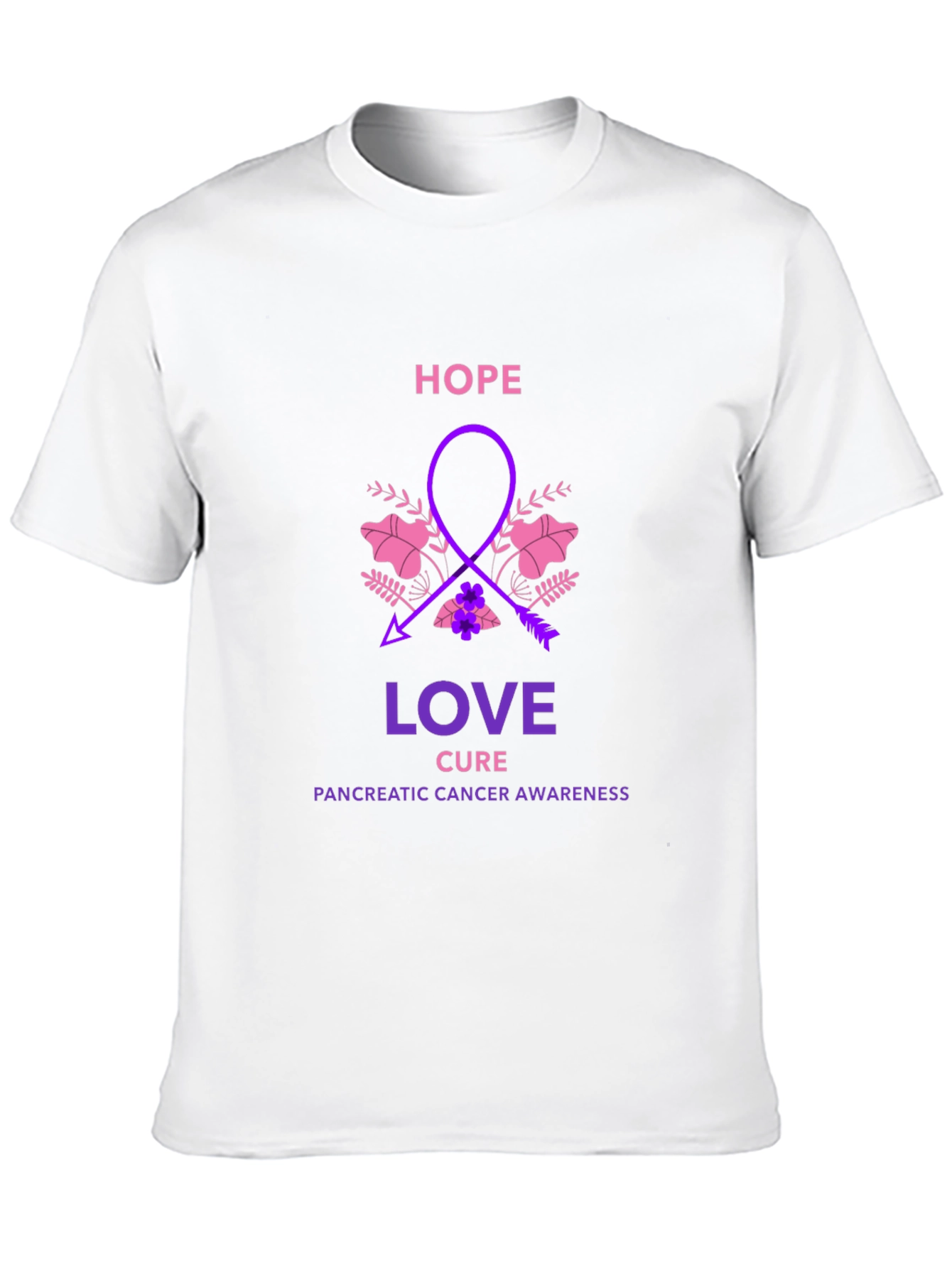 Hope Love Cure Pancreatic Cancer Awareness T-Shirt