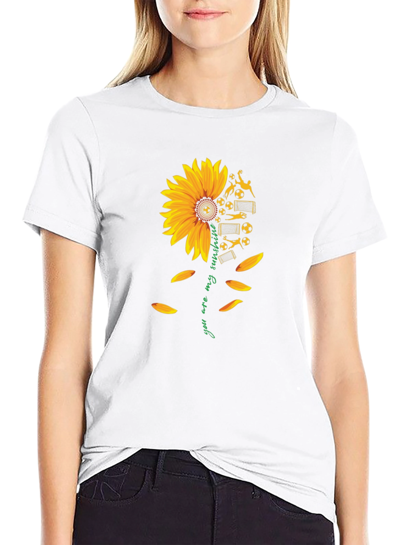 Soccer Sunflower Graphic Tee - You Are My Sunshine!