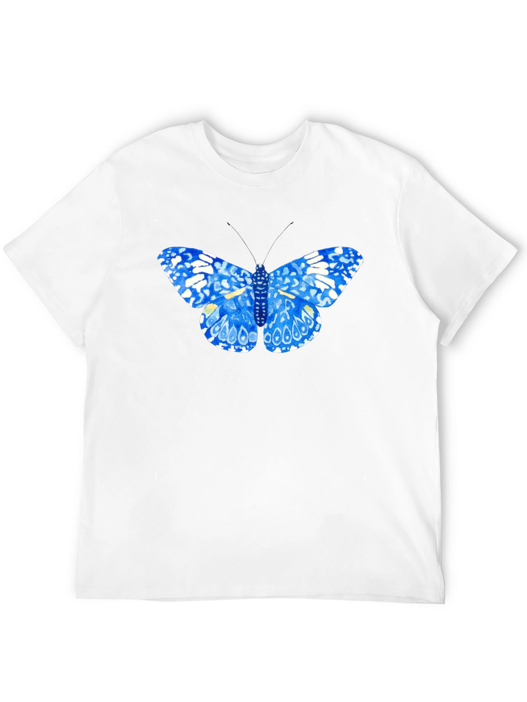 Blue Butterfly Graphic Tee - Stylish Black T-Shirt