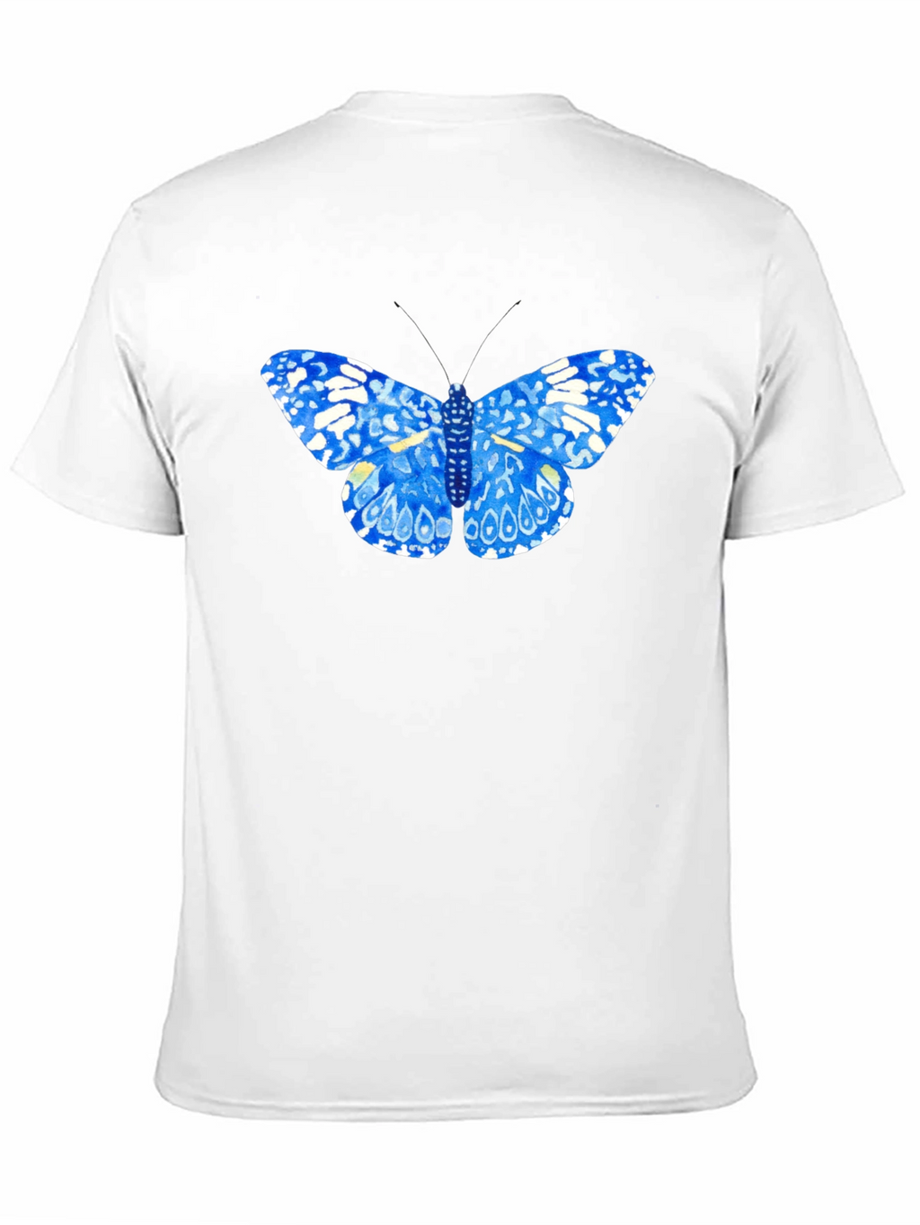 Blue Butterfly Graphic Tee - Stylish Black T-Shirt