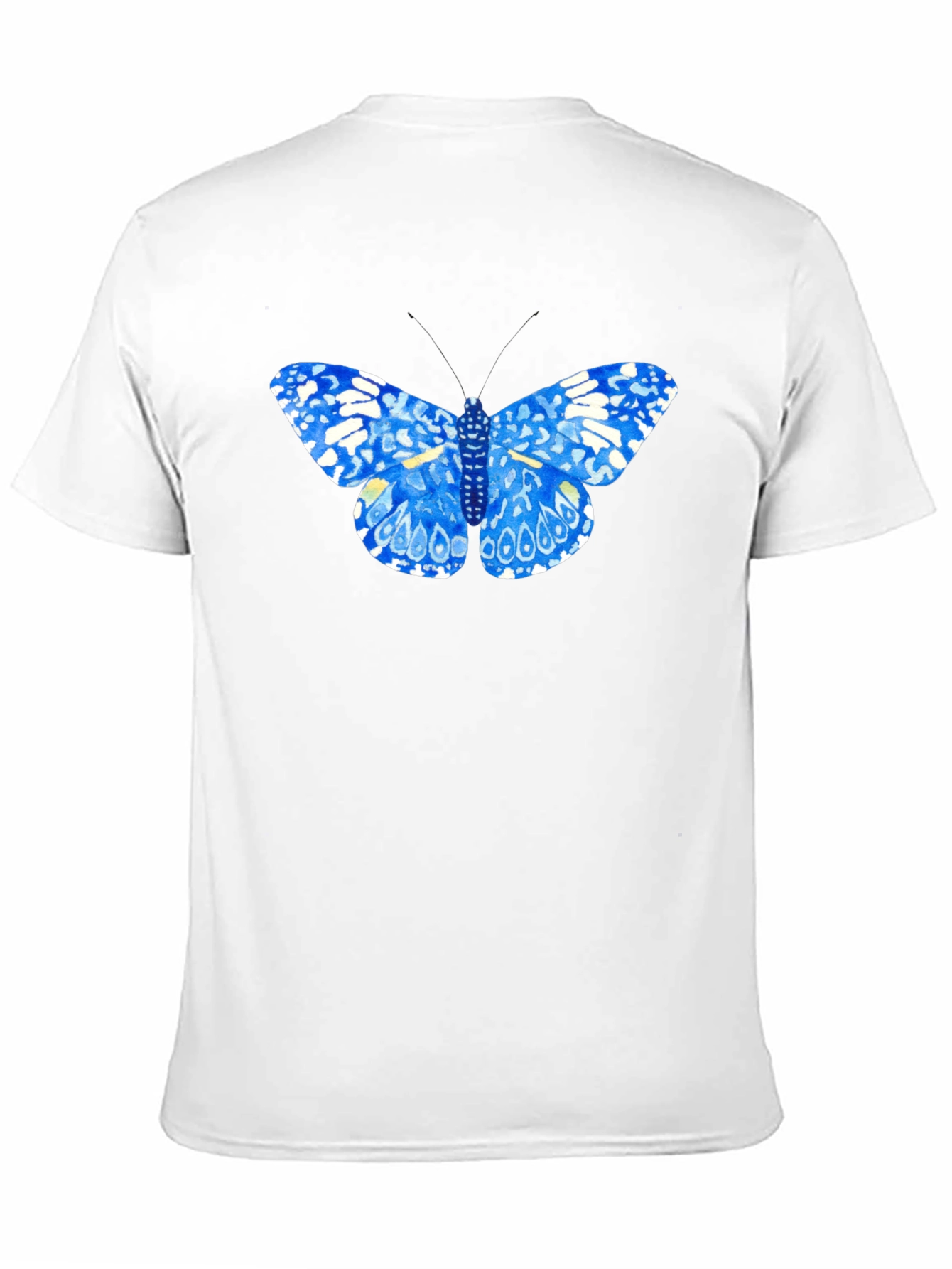 Blue Butterfly Graphic Tee - Stylish Black T-Shirt