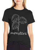 Monstera Graphic Tee - Modern Plant Lover T-Shirt