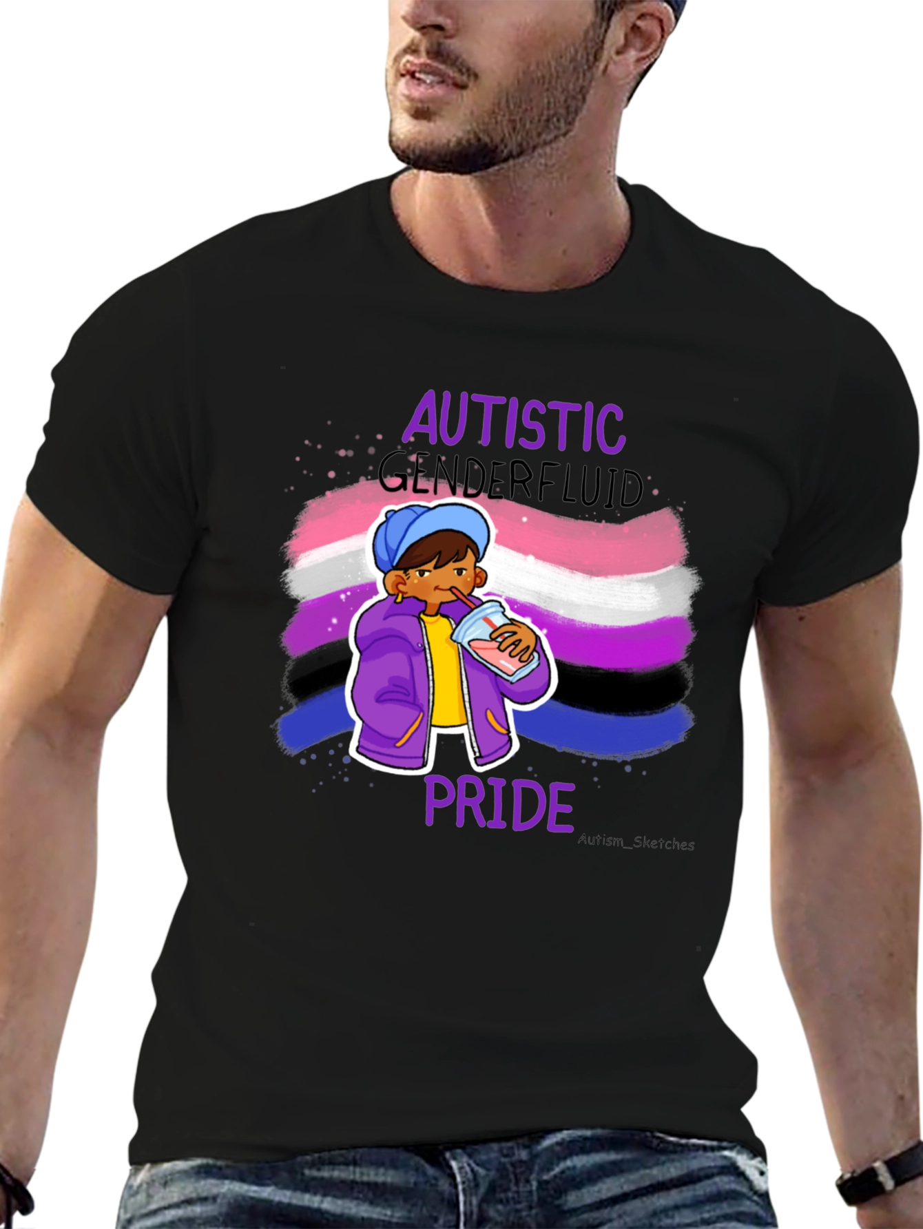 Autistic Genderfluid Pride T-Shirt