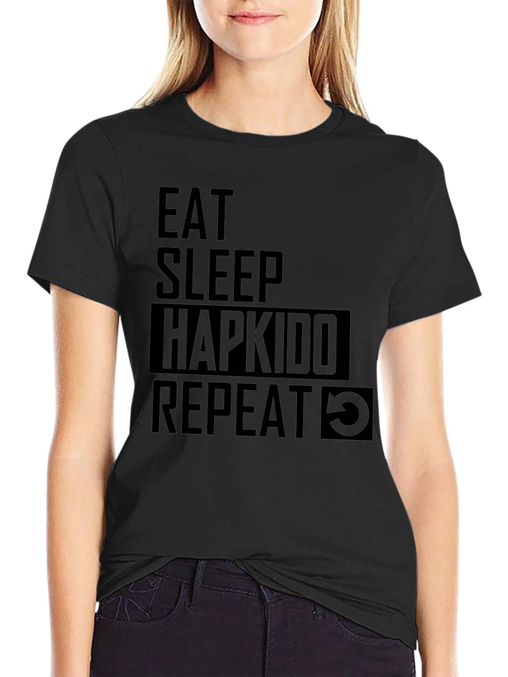 Eat Sleep Hapkido Repeat Black T-Shirt