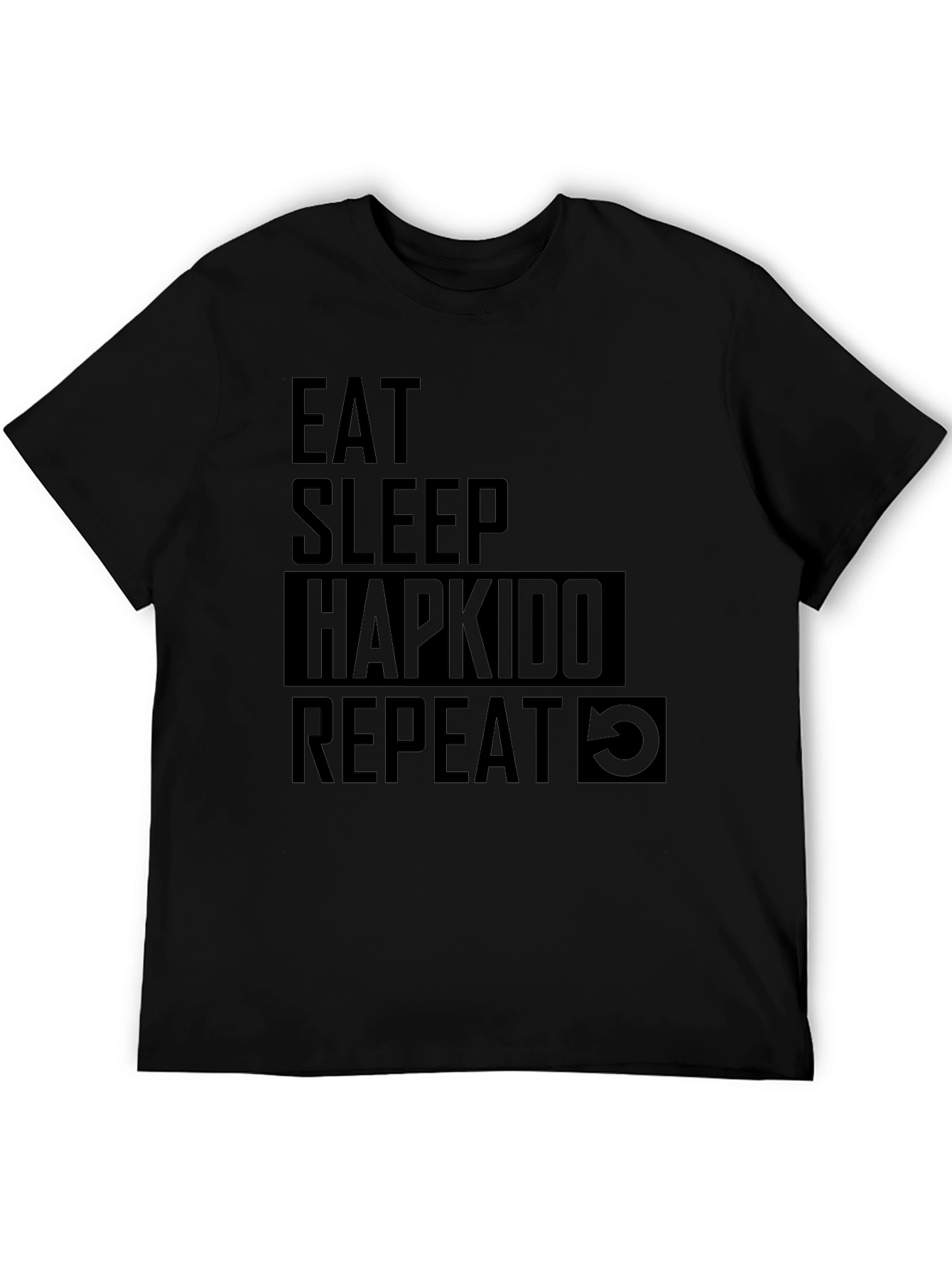 Eat Sleep Hapkido Repeat Black T-Shirt