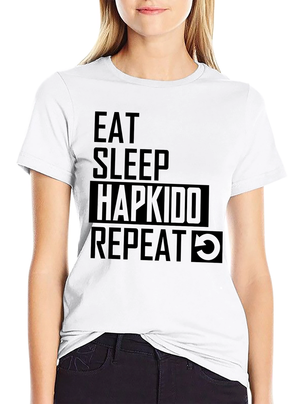 Eat Sleep Hapkido Repeat Black T-Shirt