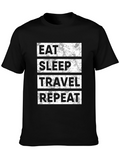 Eat Sleep Travel Repeat Graphic Tee