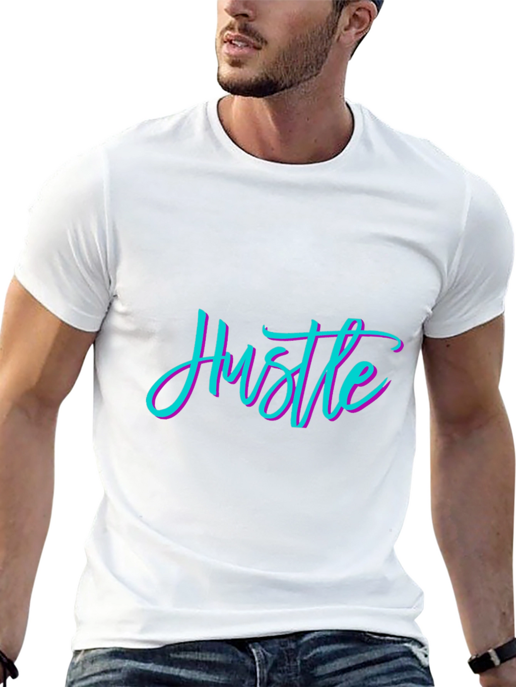 Hustle Graphic Black T-Shirt - Premium Comfort
