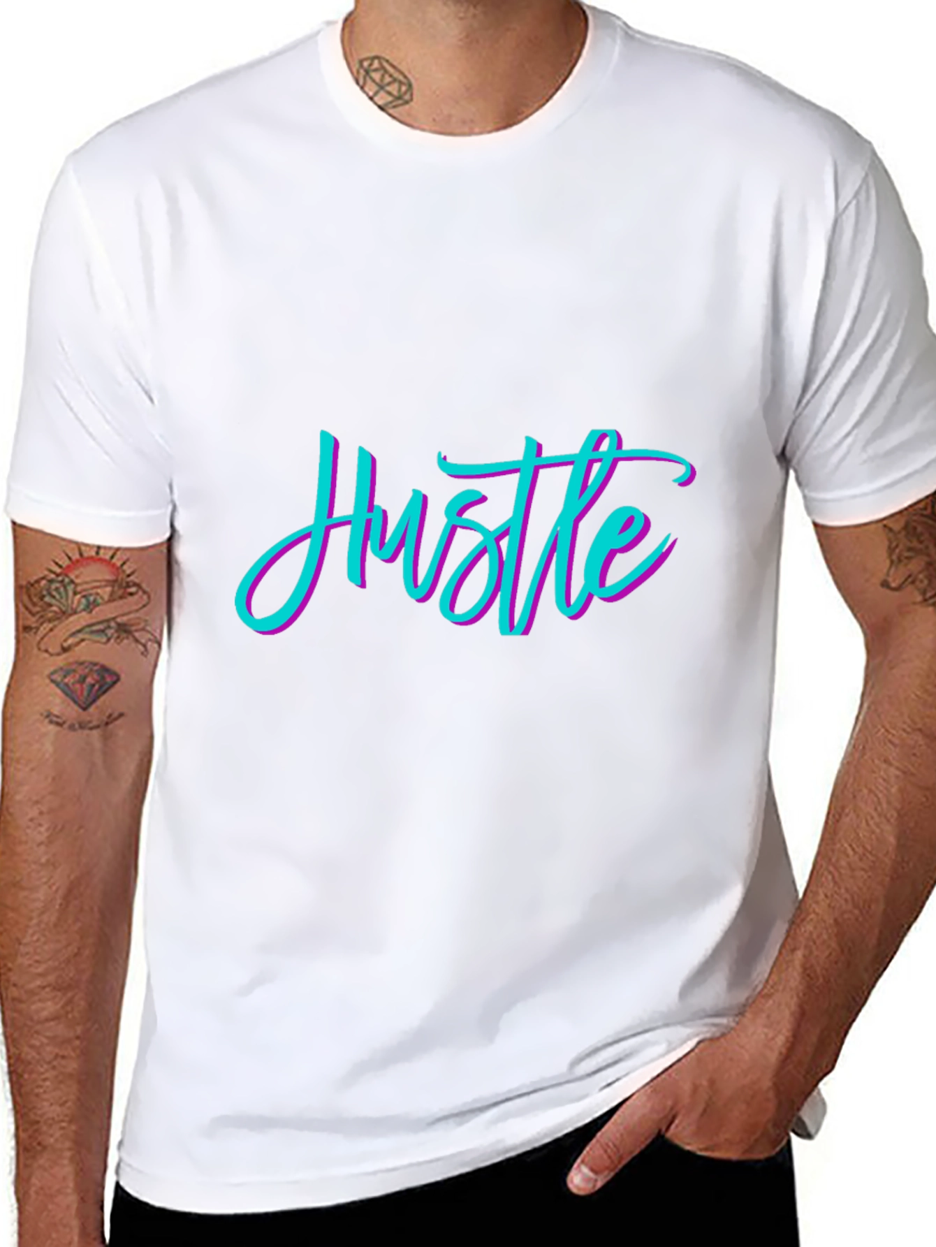 Hustle Graphic Black T-Shirt - Premium Comfort