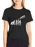 Evolution of Ski Jumping Black T-Shirt