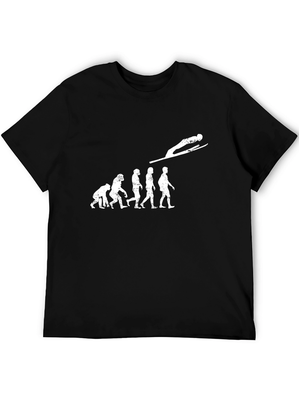 Evolution of Ski Jumping Black T-Shirt