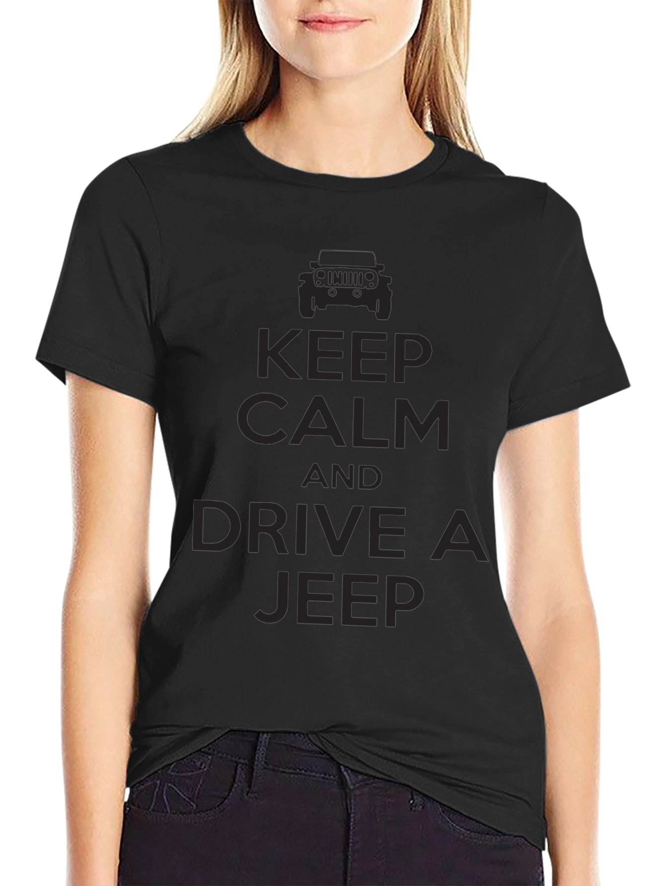 Keep Calm & Drive a Jeep T-Shirt - Black