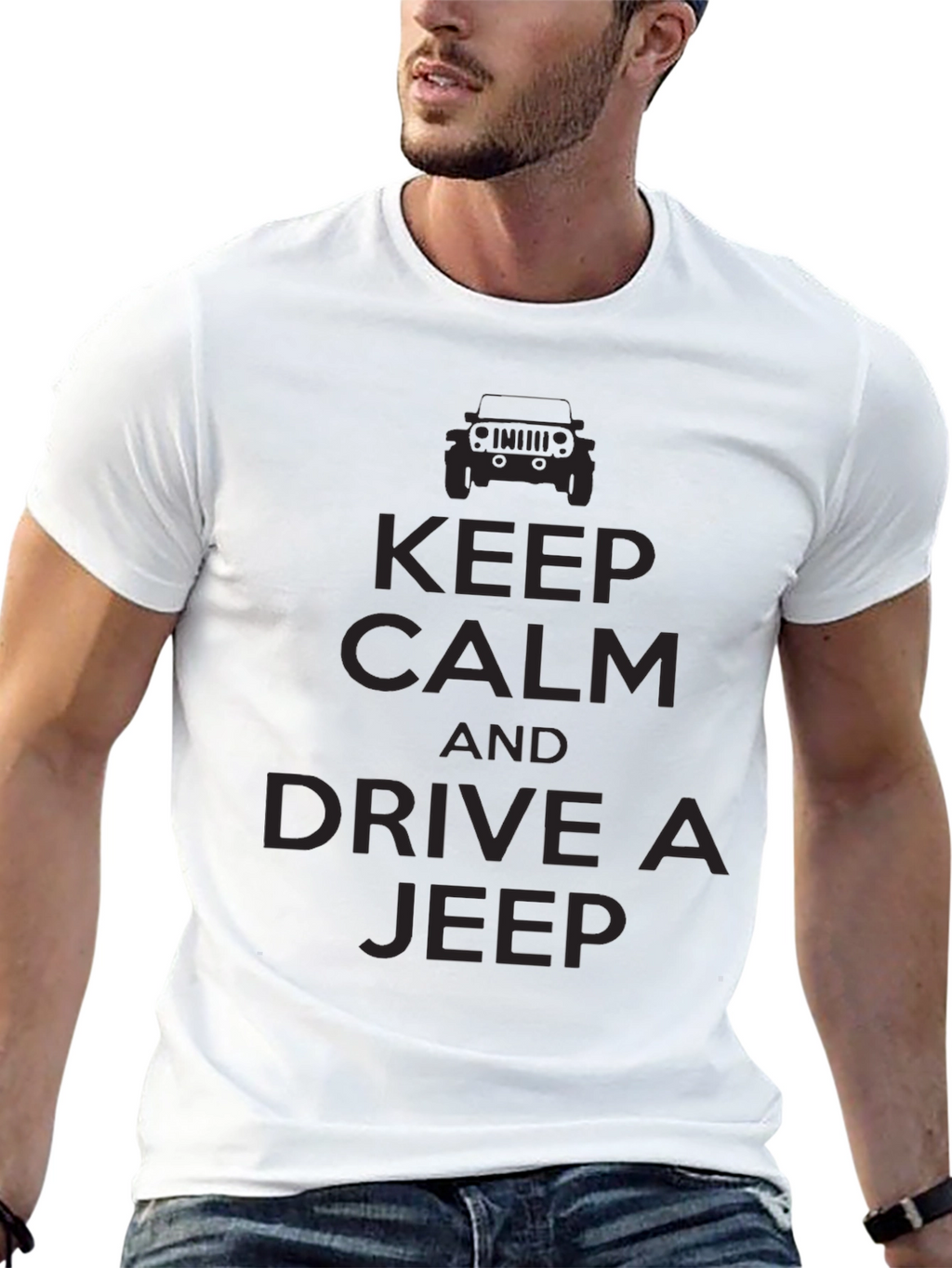 Keep Calm & Drive a Jeep T-Shirt - Black