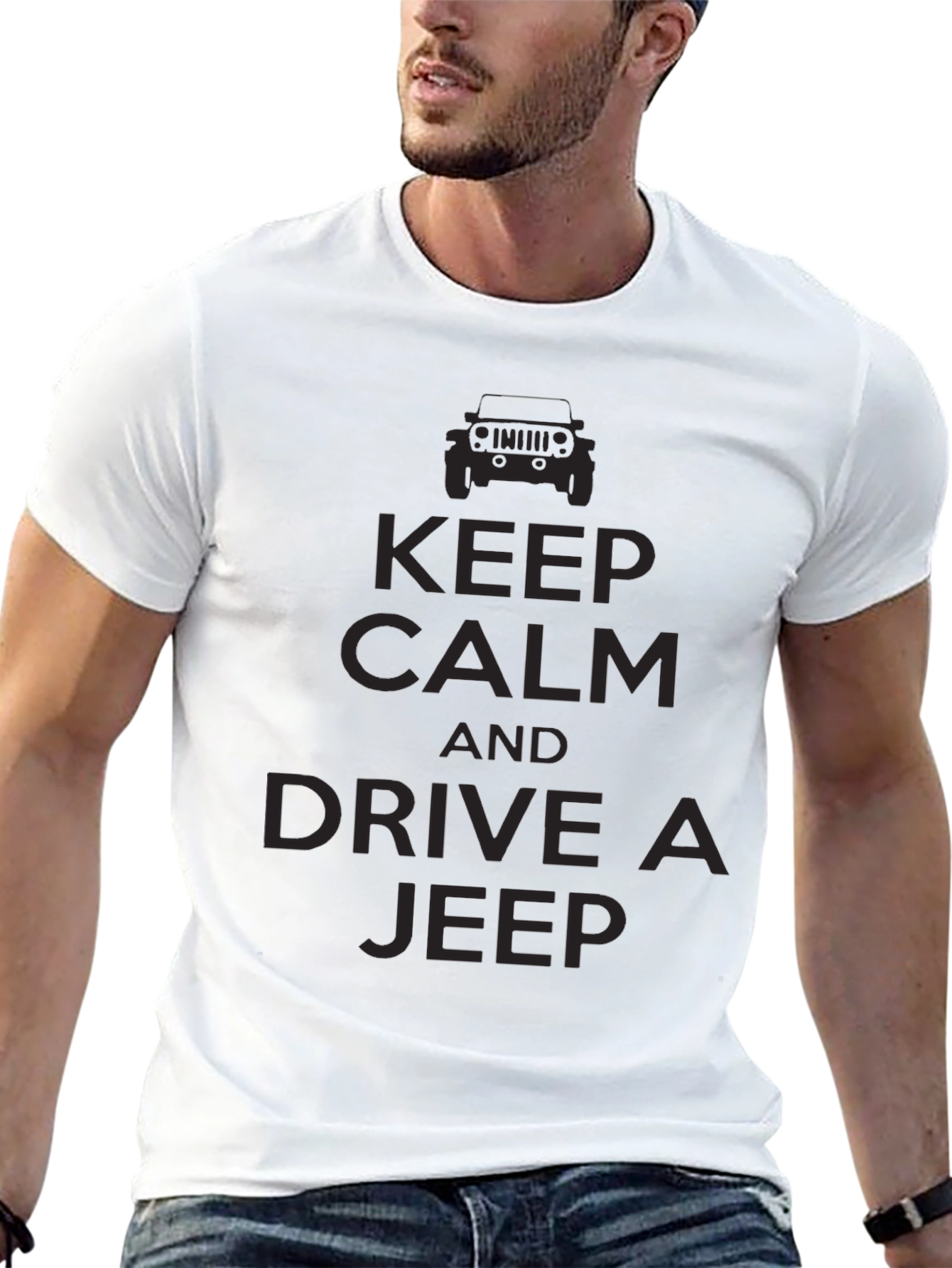 Keep Calm & Drive a Jeep T-Shirt - Black