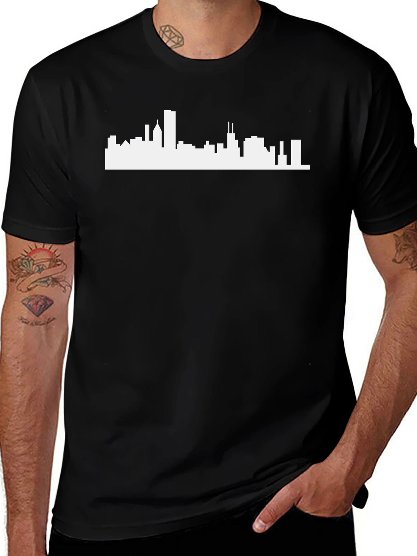Cityscape Graphic Tee - Modern Black T-Shirt