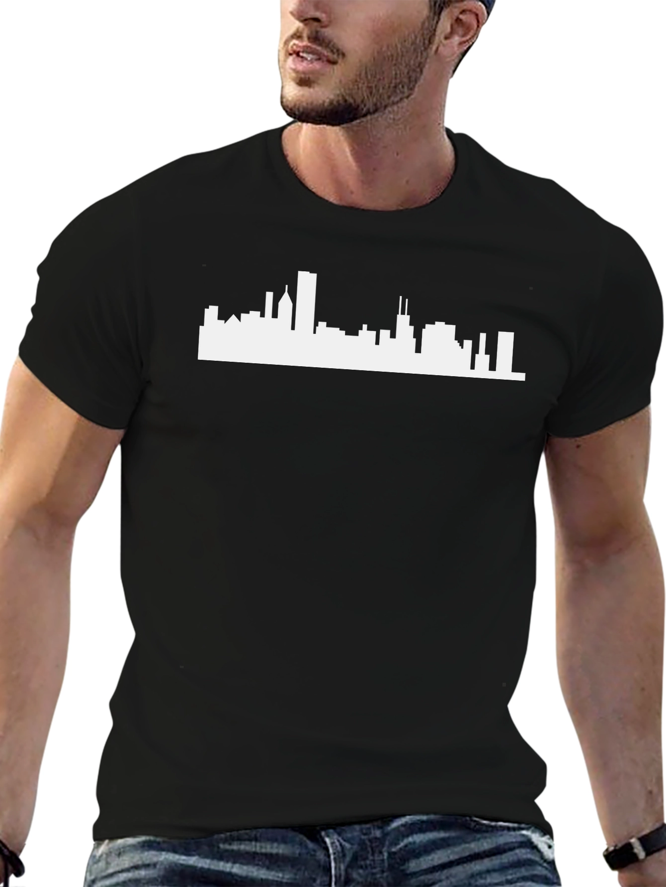 Cityscape Graphic Tee - Modern Black T-Shirt