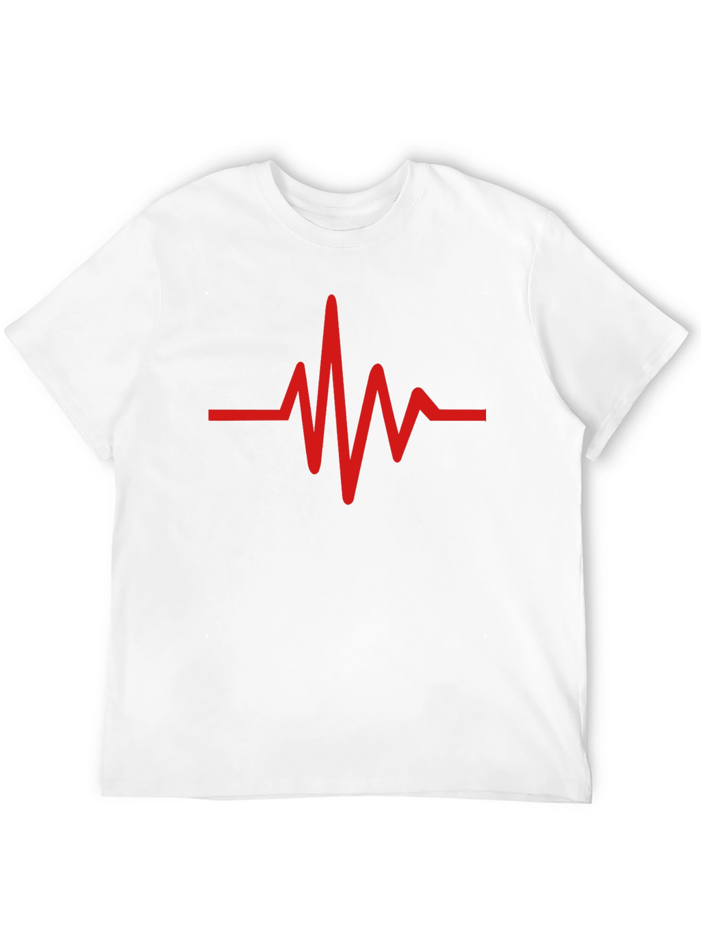 Red Heartbeat Graphic Black T-Shirt