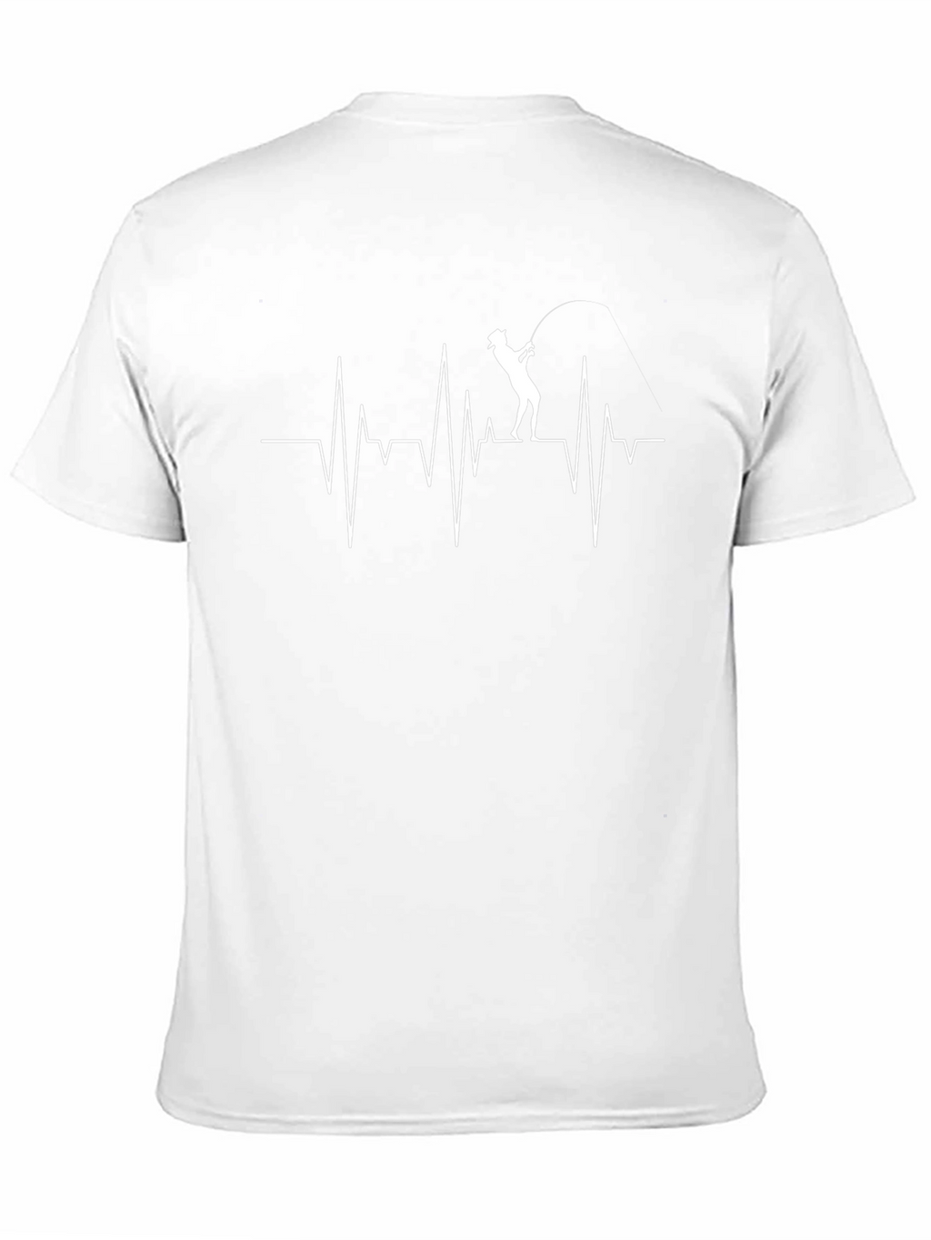 Fishing Heartbeat Graphic T-Shirt - Black