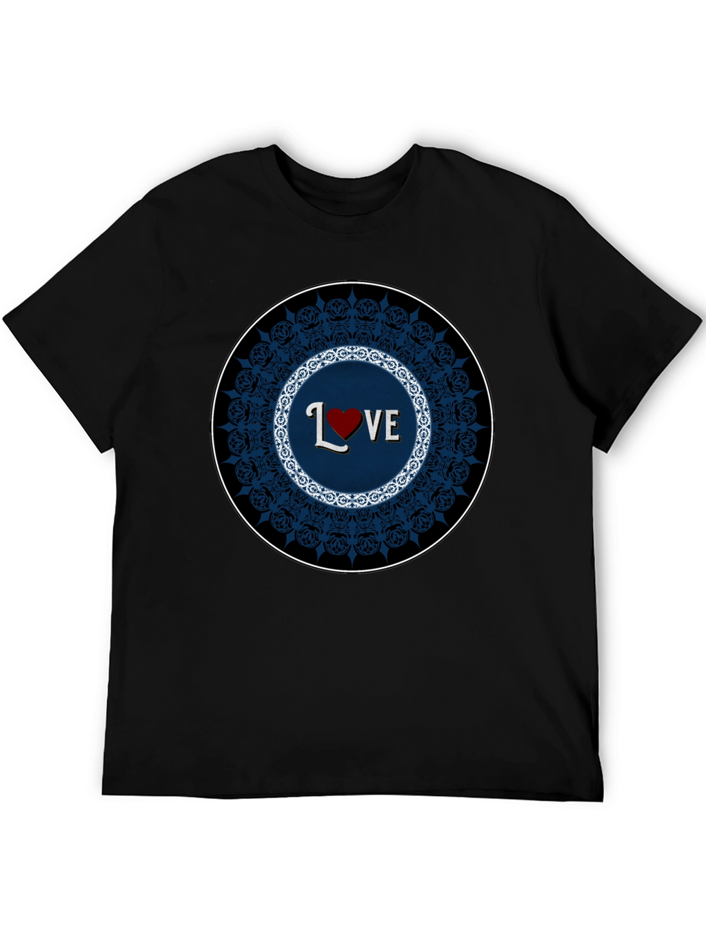 Love Mandala Black T-Shirt