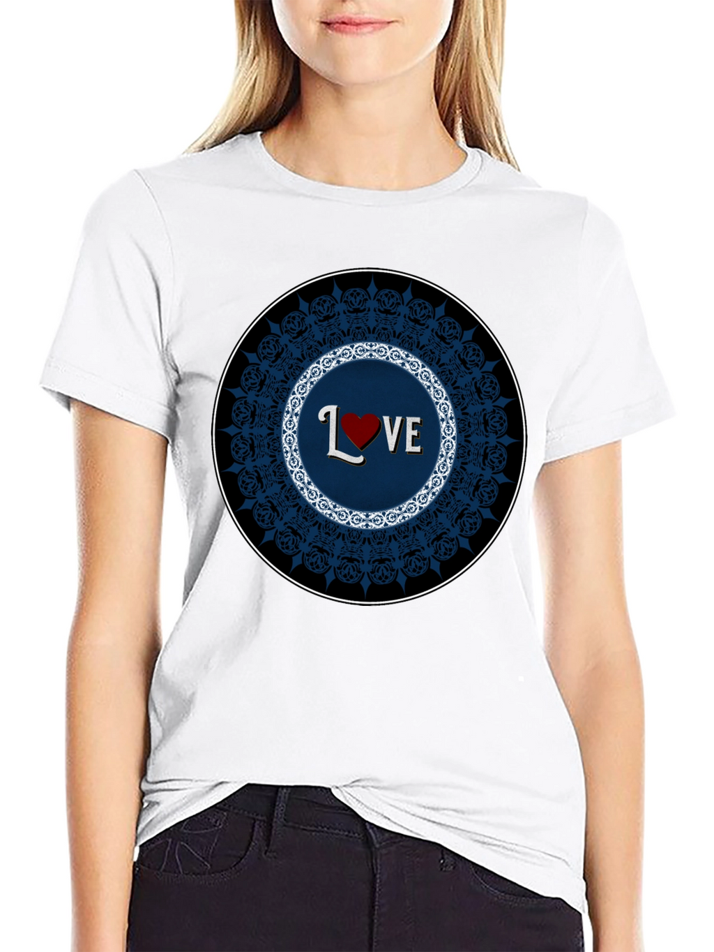 Love Mandala Black T-Shirt