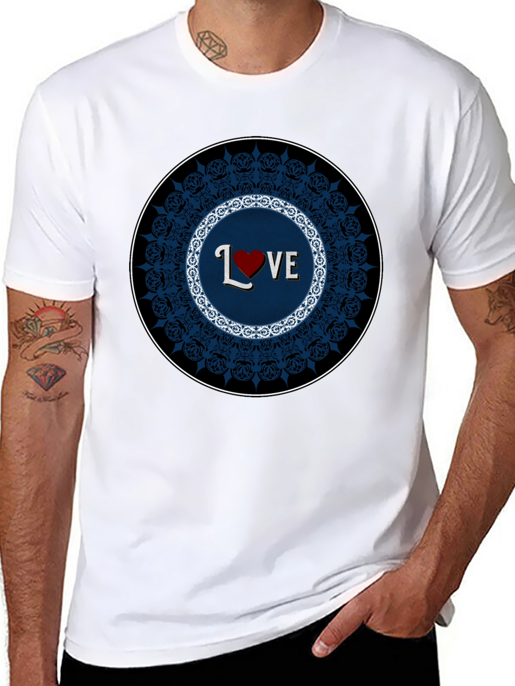 Love Mandala Black T-Shirt