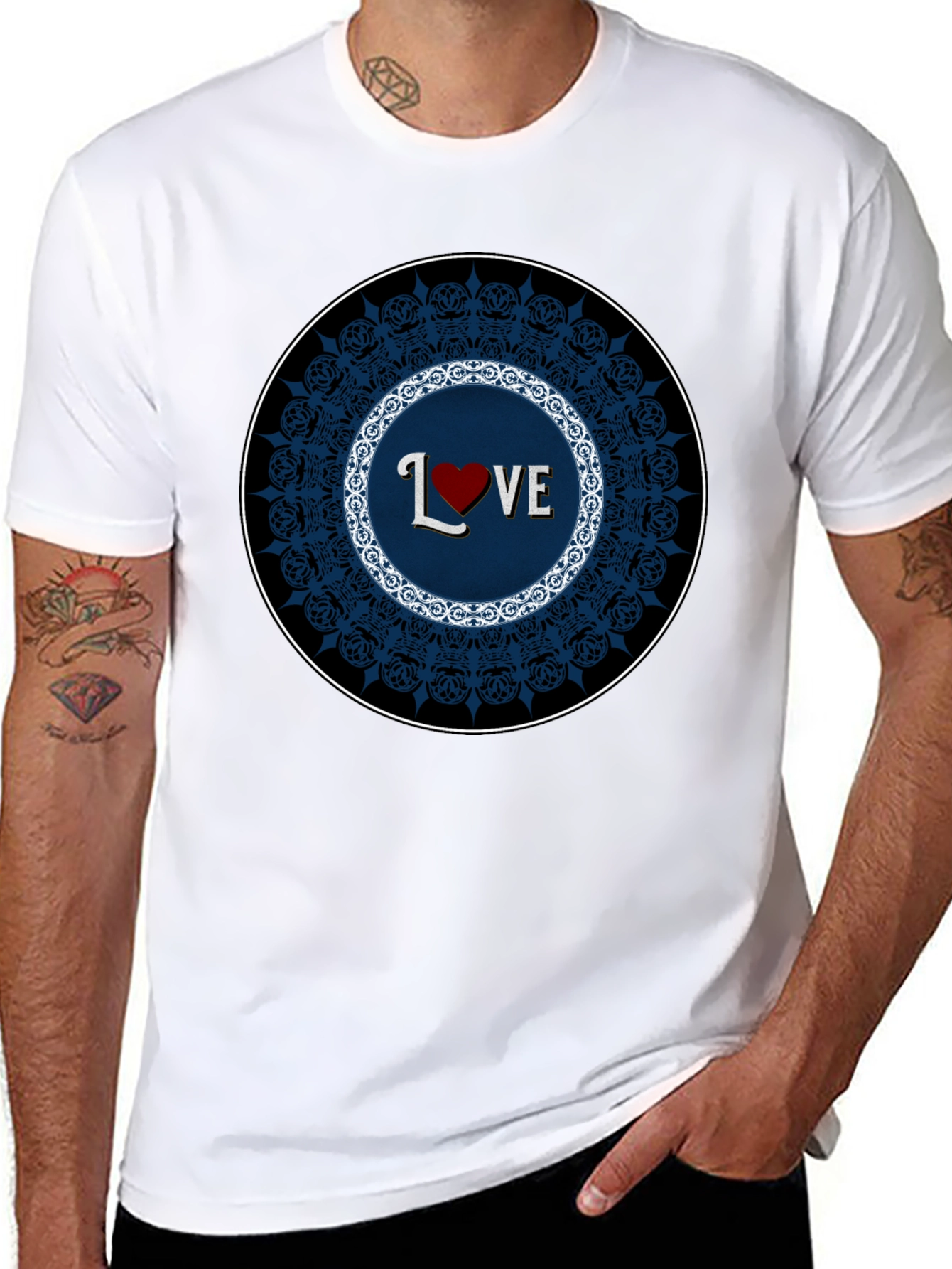 Love Mandala Black T-Shirt
