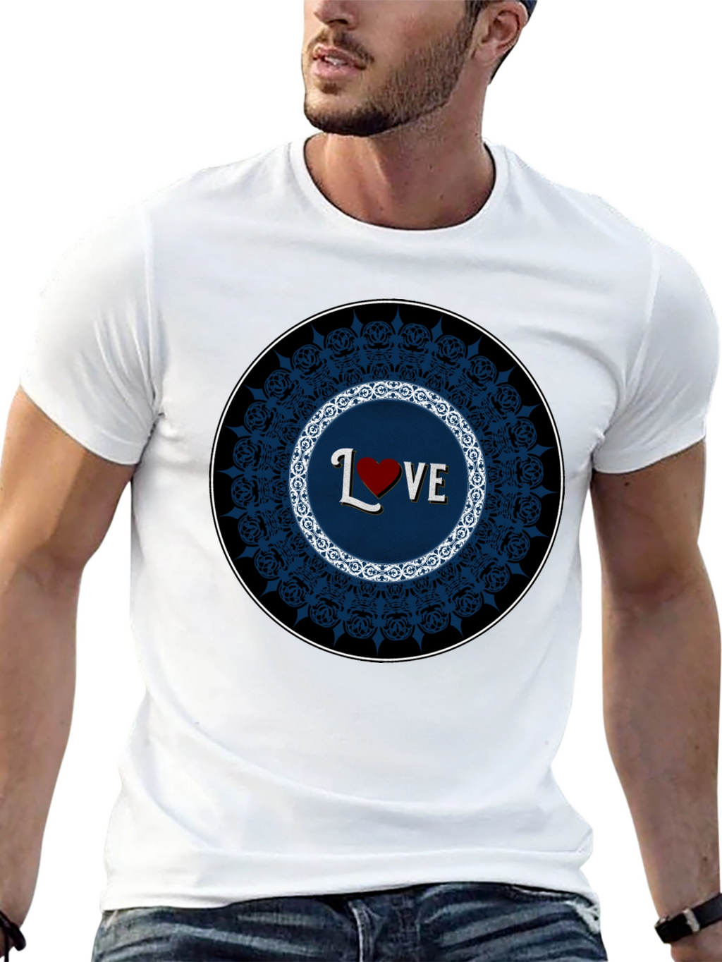 Love Mandala Black T-Shirt