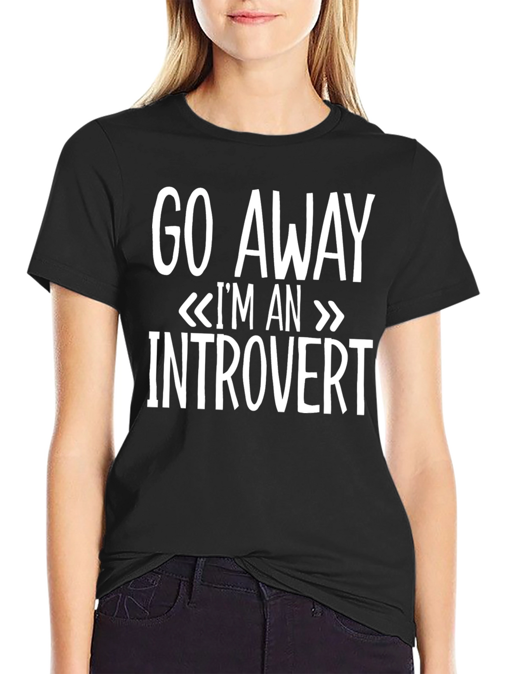 Introvert Graphic Tee - Black Cotton T-Shirt