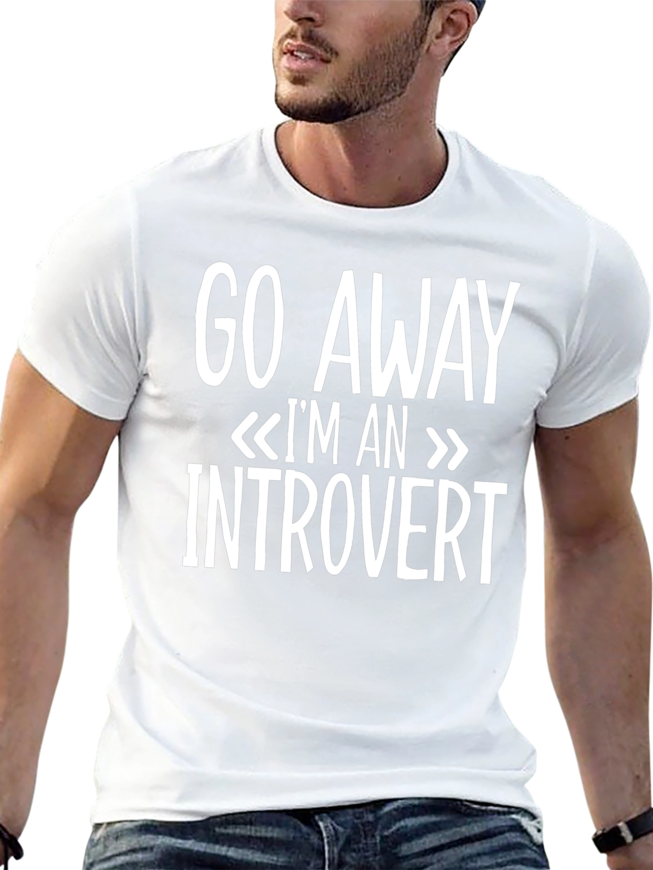 Introvert Graphic Tee - Black Cotton T-Shirt