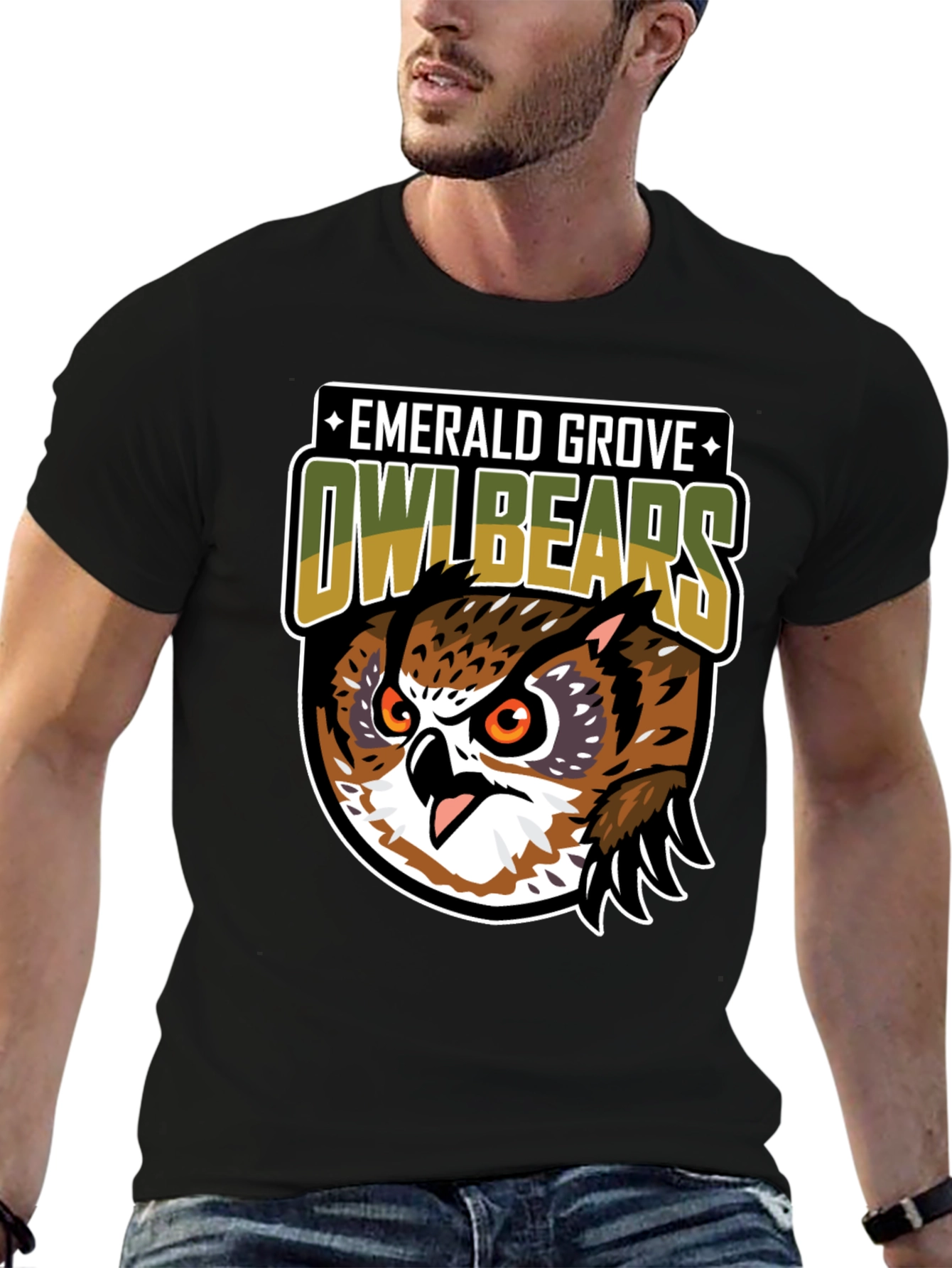 Emerald Grove Owl Bears Graphic Tee