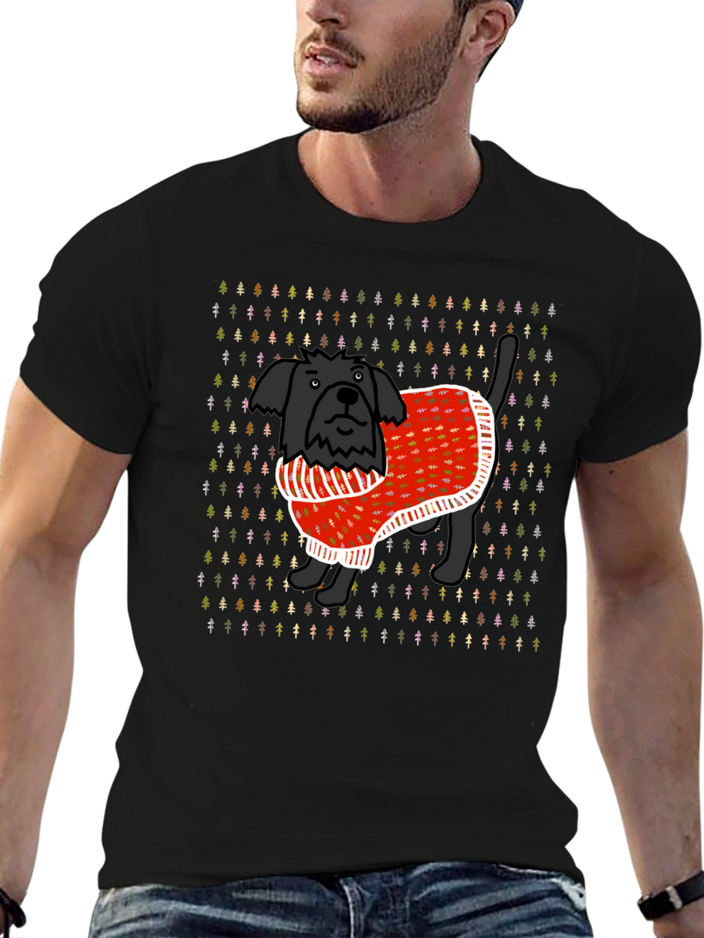 Christmas Sweater Dog T-Shirt – Festive Dog Lover Tee