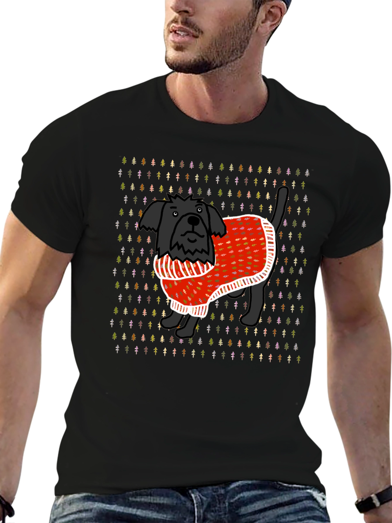 Christmas Sweater Dog T-Shirt – Festive Dog Lover Tee