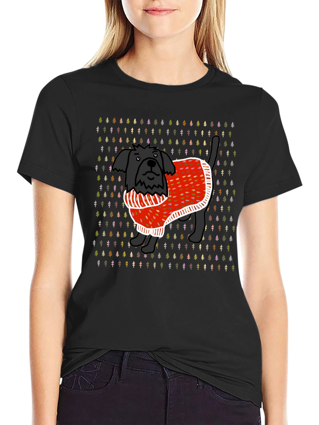 Christmas Sweater Dog T-Shirt – Festive Dog Lover Tee