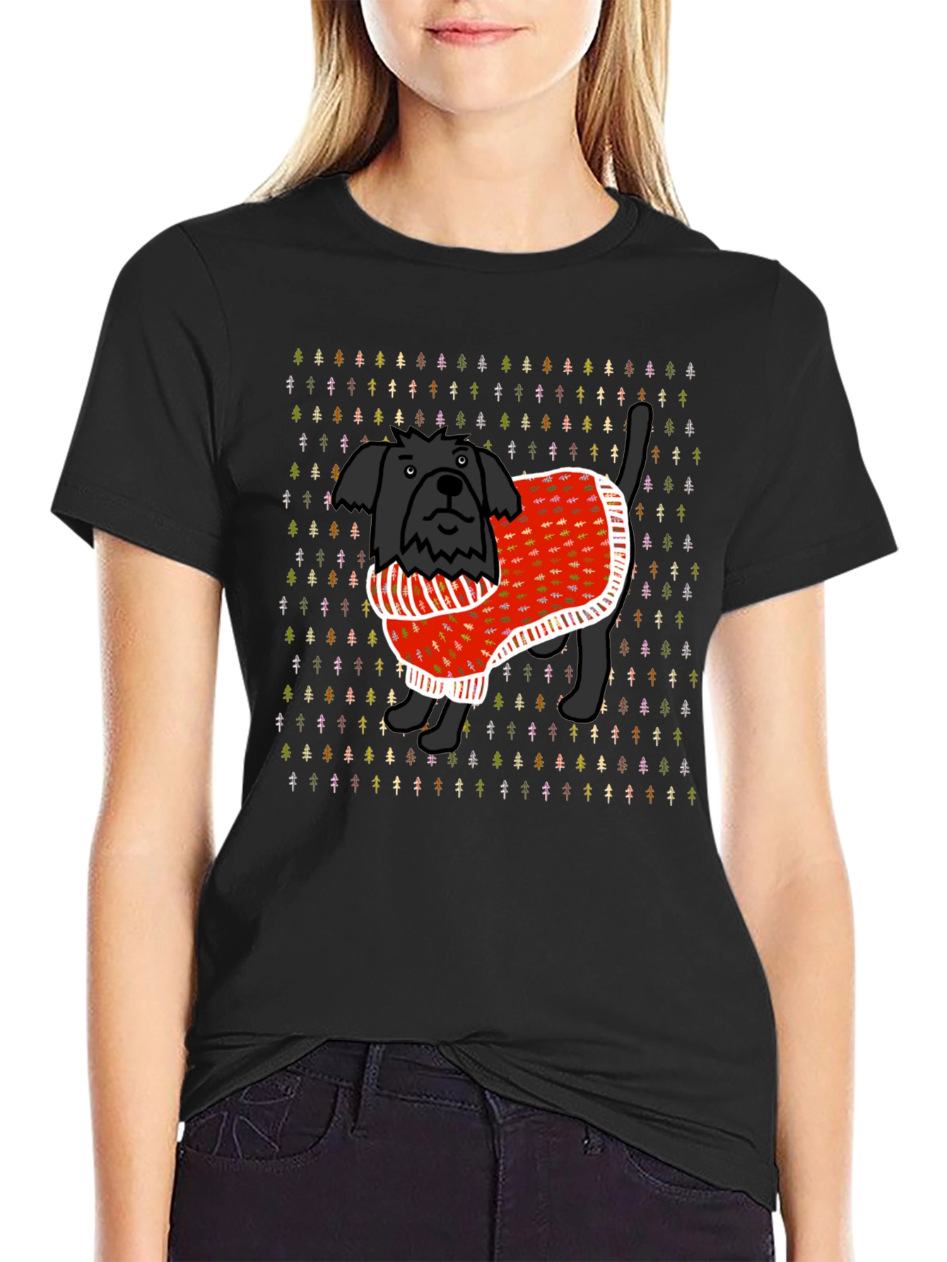 Christmas Sweater Dog T-Shirt – Festive Dog Lover Tee