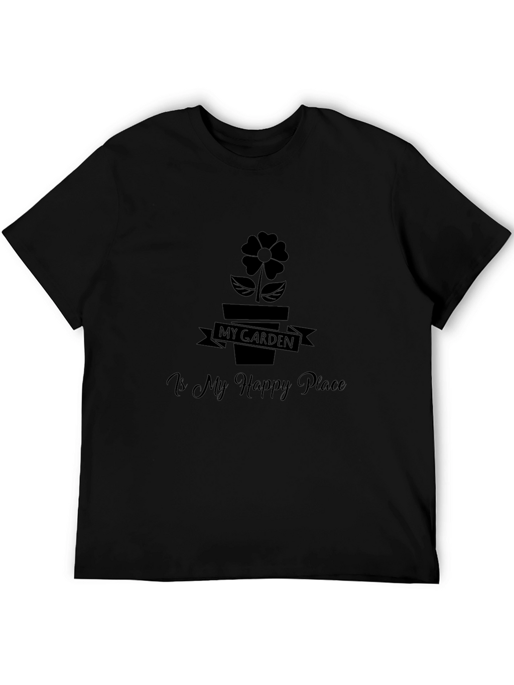 My Garden is My Happy Place Black T-Shirt