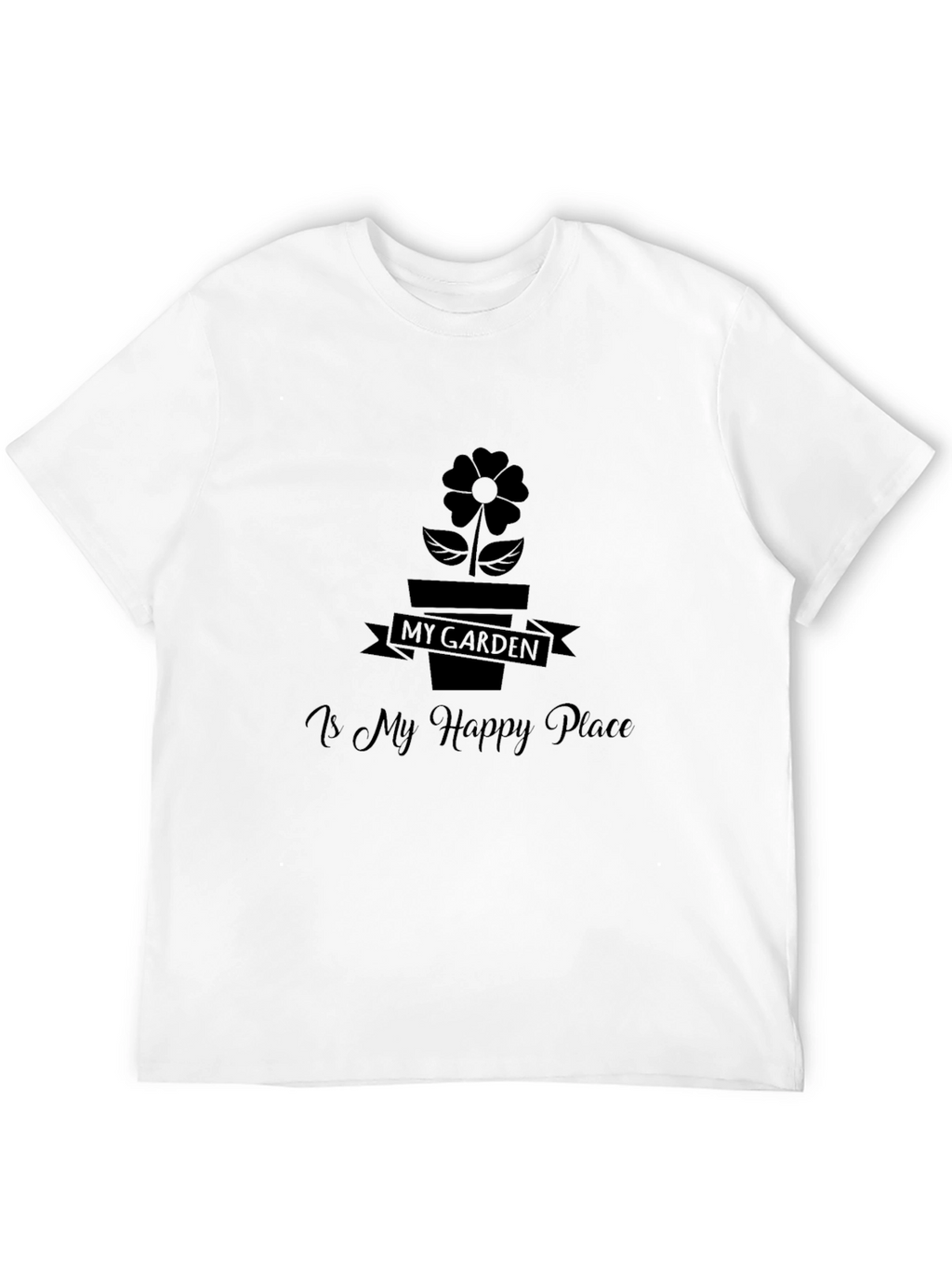 My Garden is My Happy Place Black T-Shirt