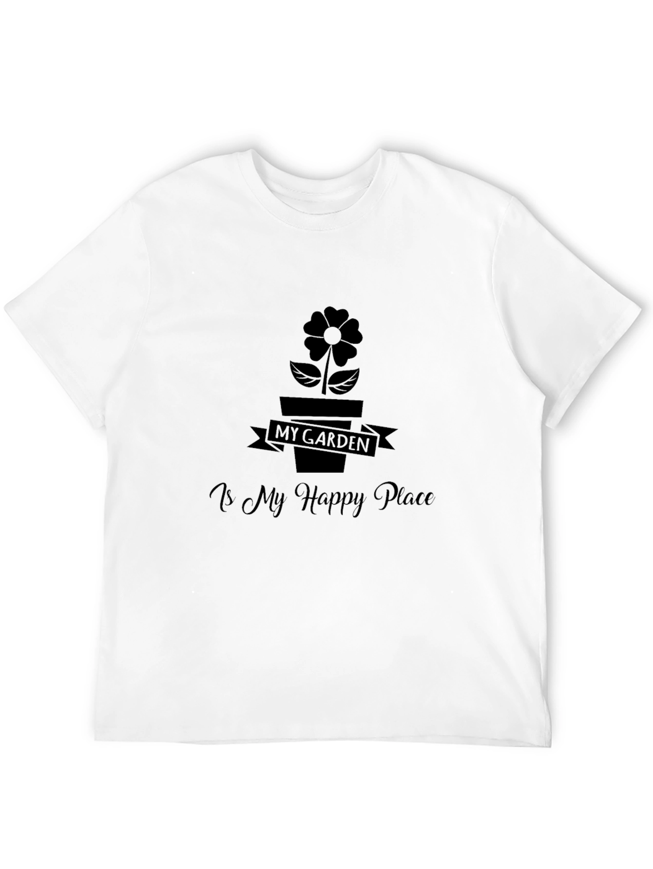 My Garden is My Happy Place Black T-Shirt